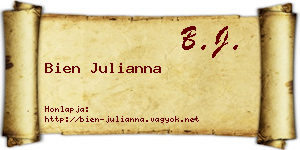 Bien Julianna névjegykártya